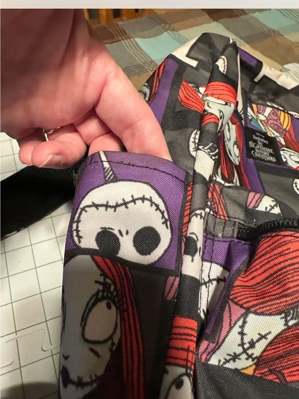 The Nightmare Before Christmas Black & Purple Character Graphic Backpack